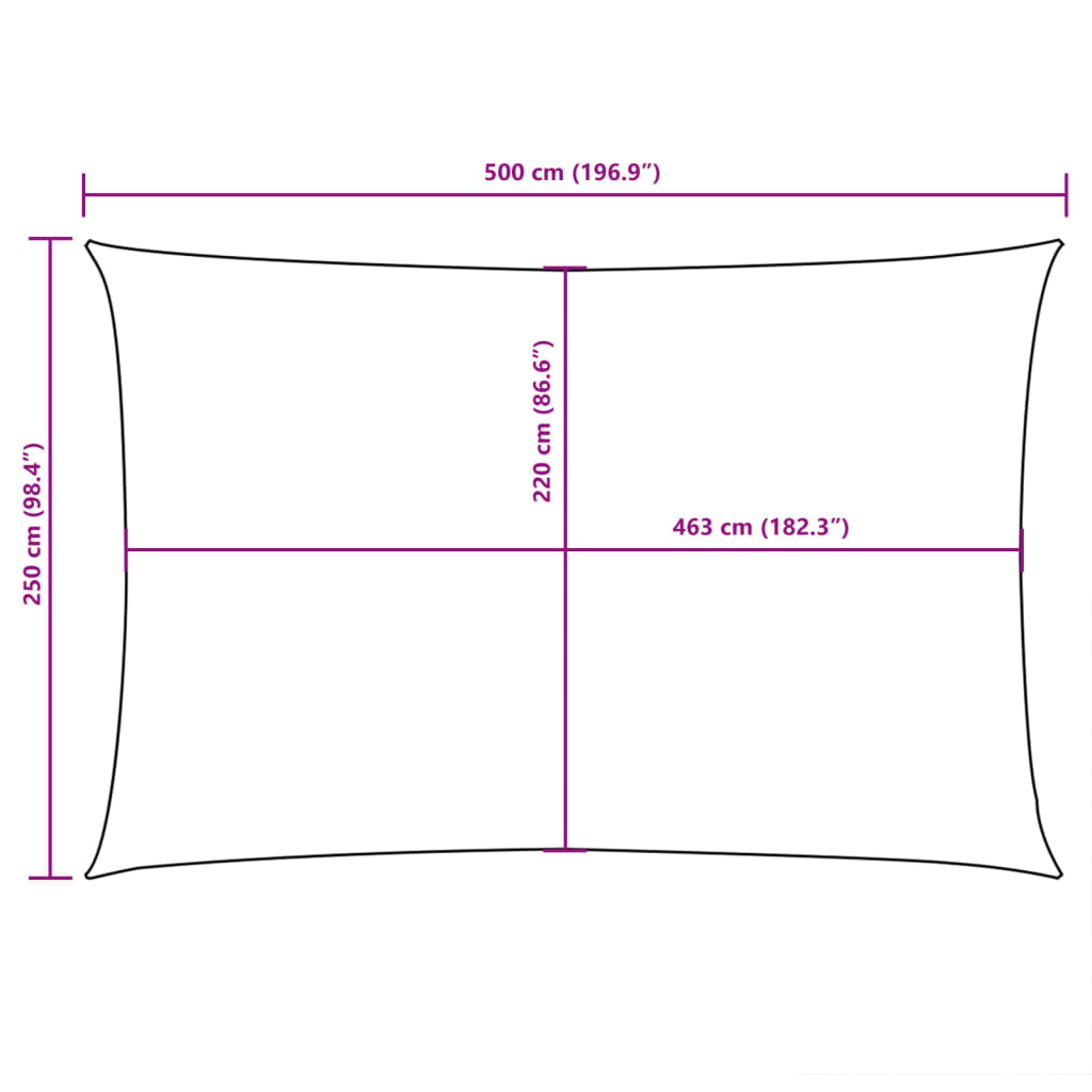 Parasole a Vela Oxford Rettangolare 2,5x5 m Rosso