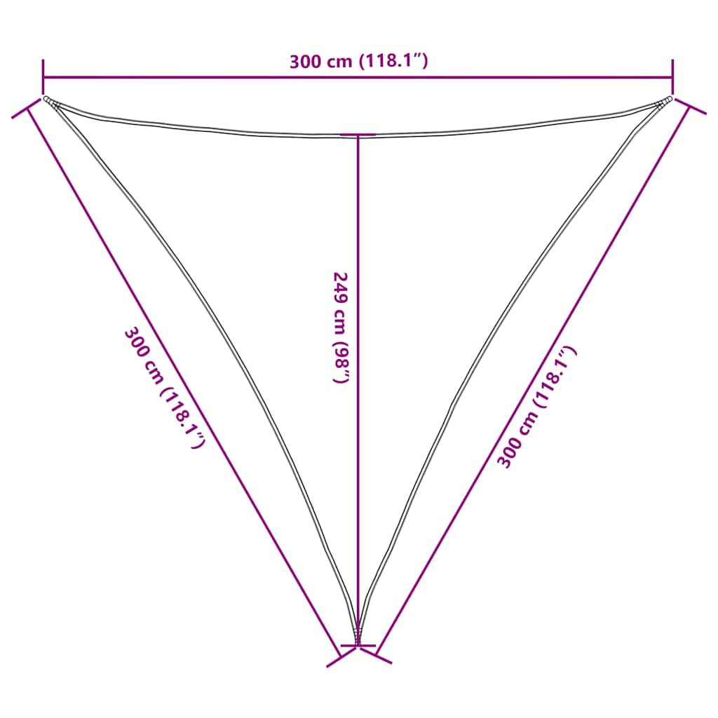 Parasole a Vela Oxford Triangolare 3,6x3,6x3,6 m Rosso