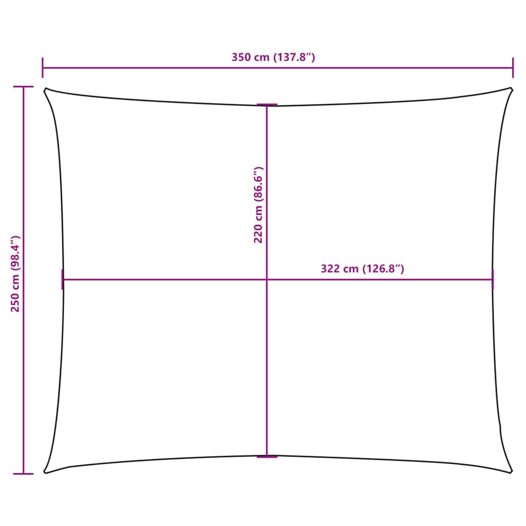 Parasole a Vela Oxford Rettangolare 2,5x3,5 m Arancione