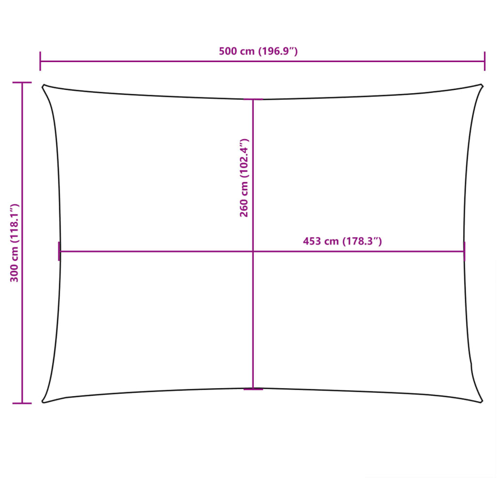 Parasole a Vela Oxford Rettangolare 3x5 m Arancione