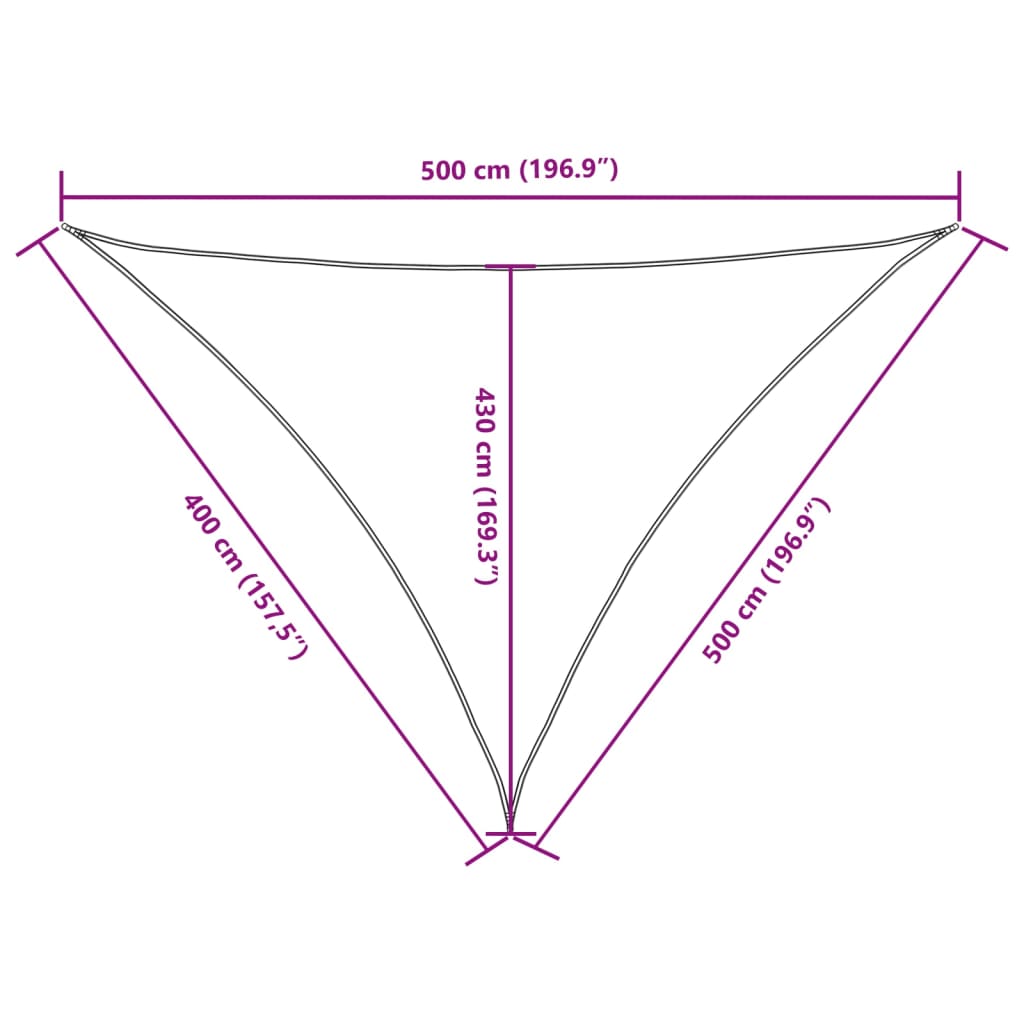 Parasole a Vela Oxford Triangolare 4x5x5 m Arancione