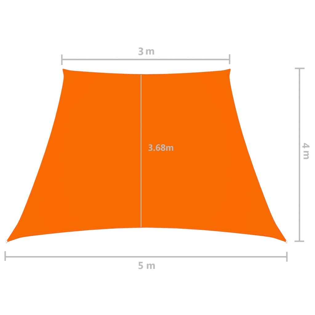 Parasole a Vela in Tela Oxford a Trapezio 3/5x4 m Arancione