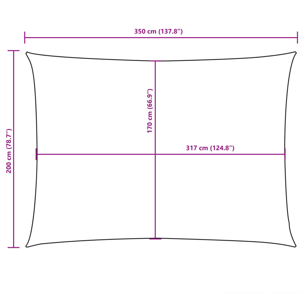Parasole a Vela Oxford Rettangolare 2x3,5 m Nero