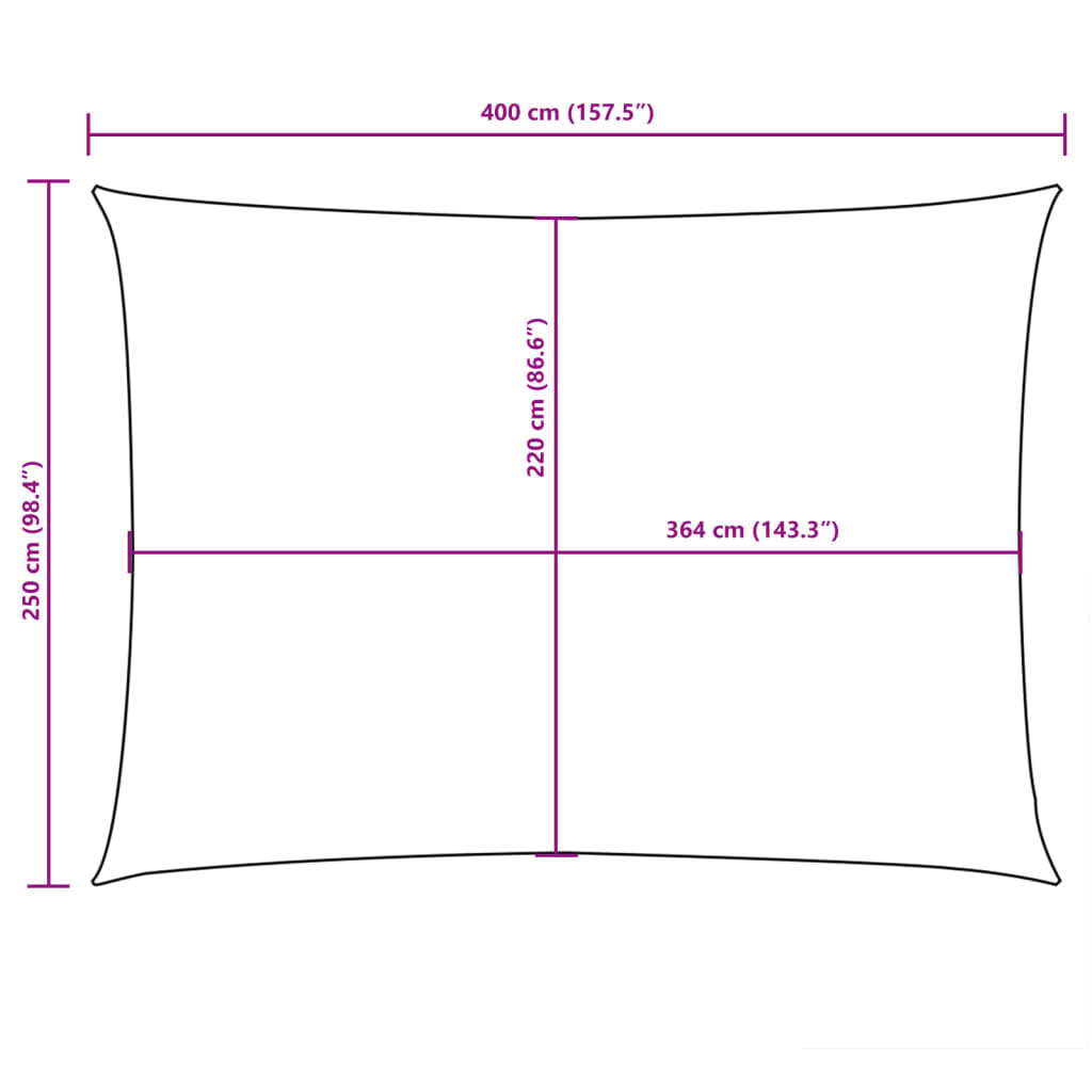 Parasole a Vela Oxford Rettangolare 2,5x4 m Nero