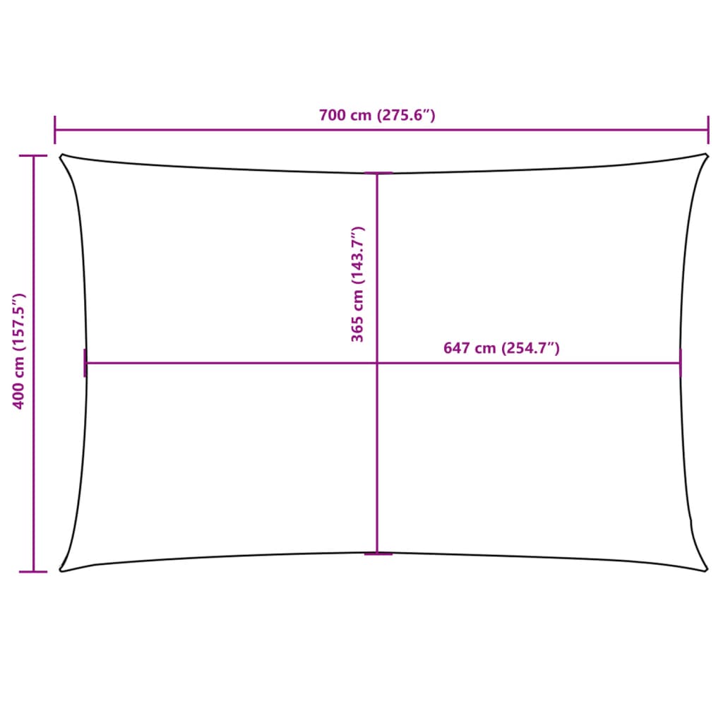 Parasole a Vela Oxford Rettangolare 4x7 m Nero
