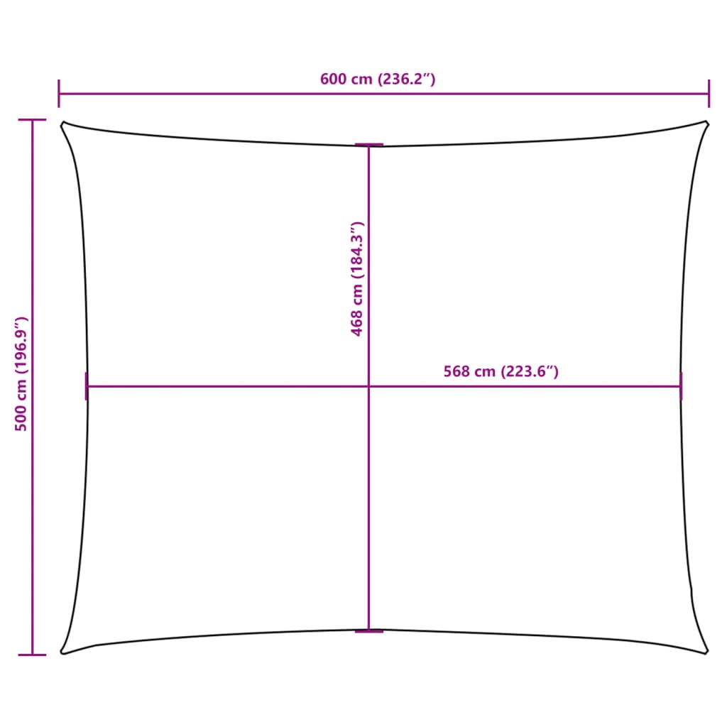 Parasole a Vela Oxford Rettangolare 5x6 m Nero