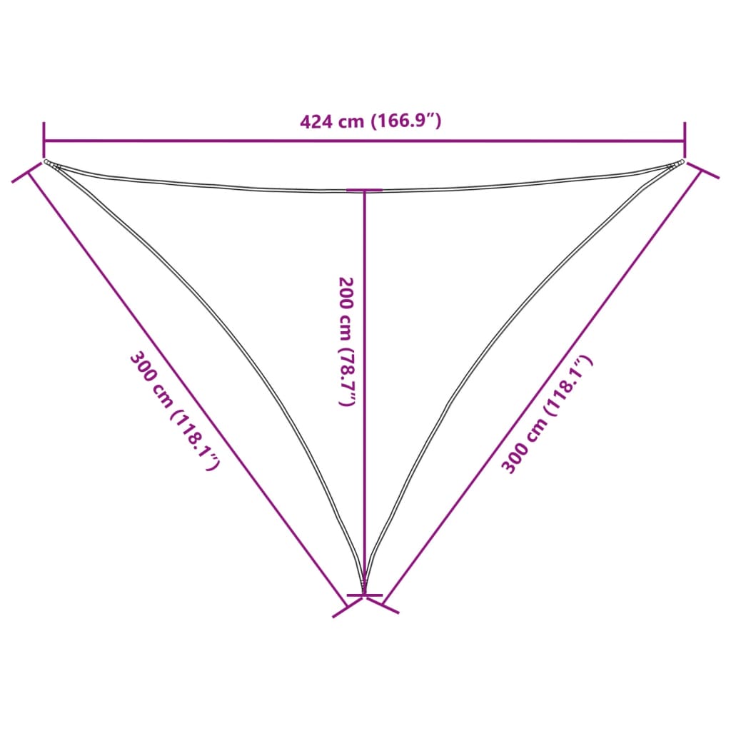 Parasole a Vela Oxford Triangolare 3x3x4,24 m Nero