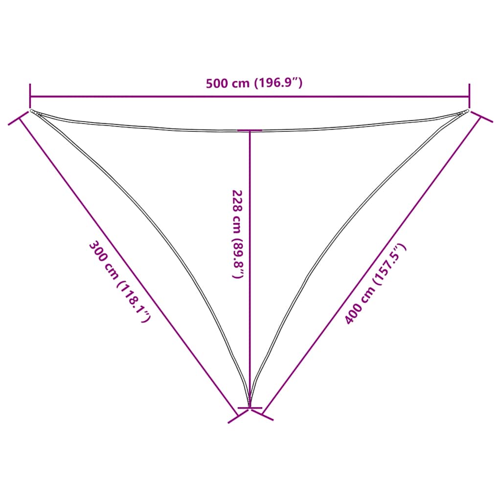 Parasole a Vela Oxford Triangolare 3x4x5 m Nero