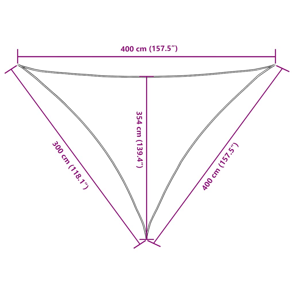 Parasole a Vela Oxford Triangolare 3x4x4 m Nero