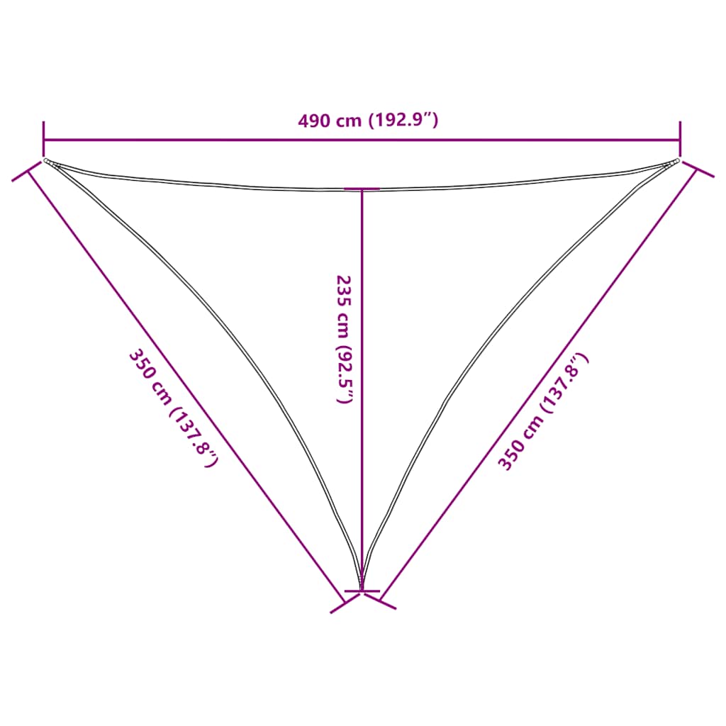 Parasole a Vela Oxford Triangolare 3,5x3,5x4,9 m Nero