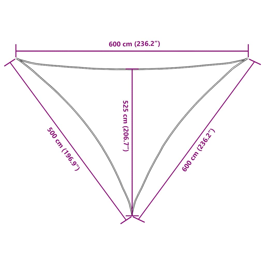 Parasole a Vela Oxford Triangolare 5x6x6 m Nero