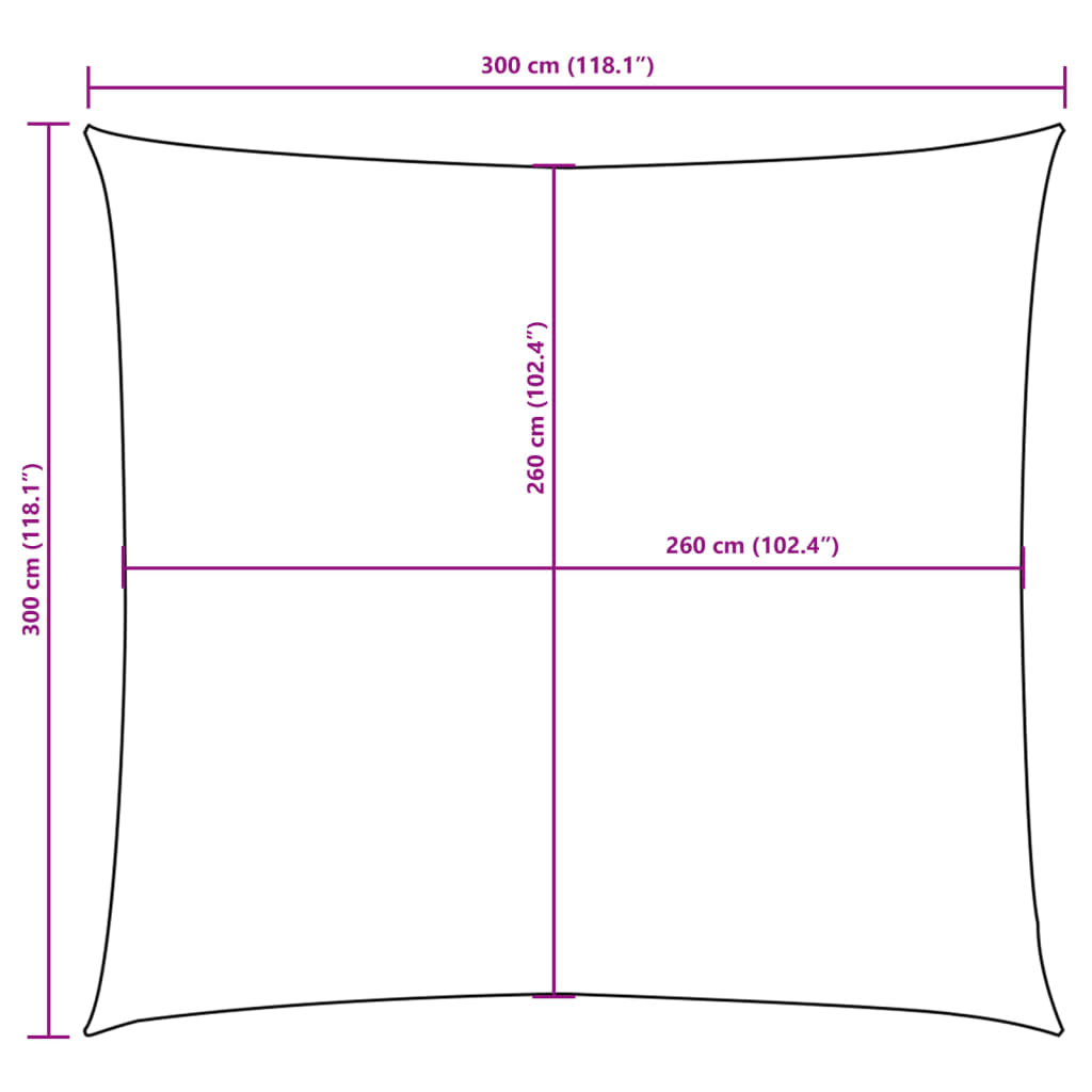 Parasole a Vela in Tela Oxford Quadrato 3x3 m Marrone