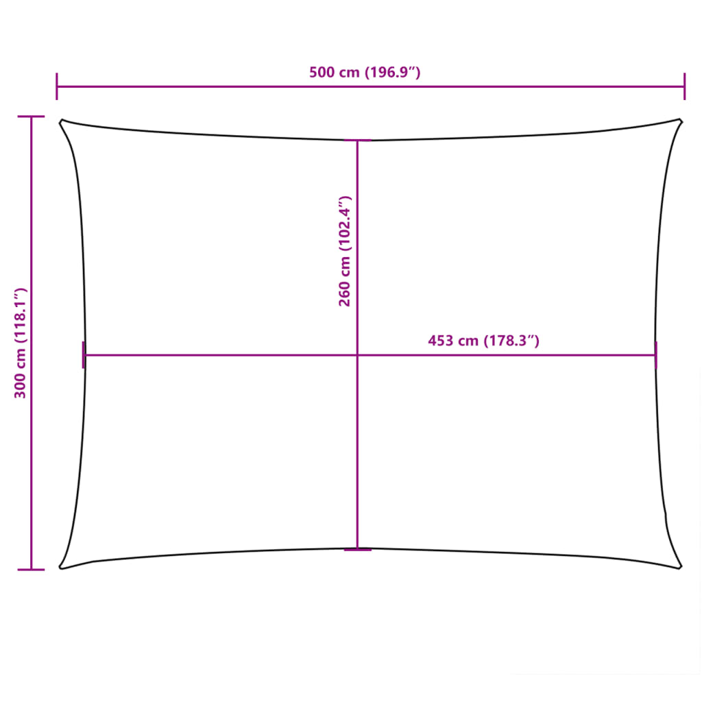 Parasole a Vela Oxford Rettangolare 3x5 m Marrone