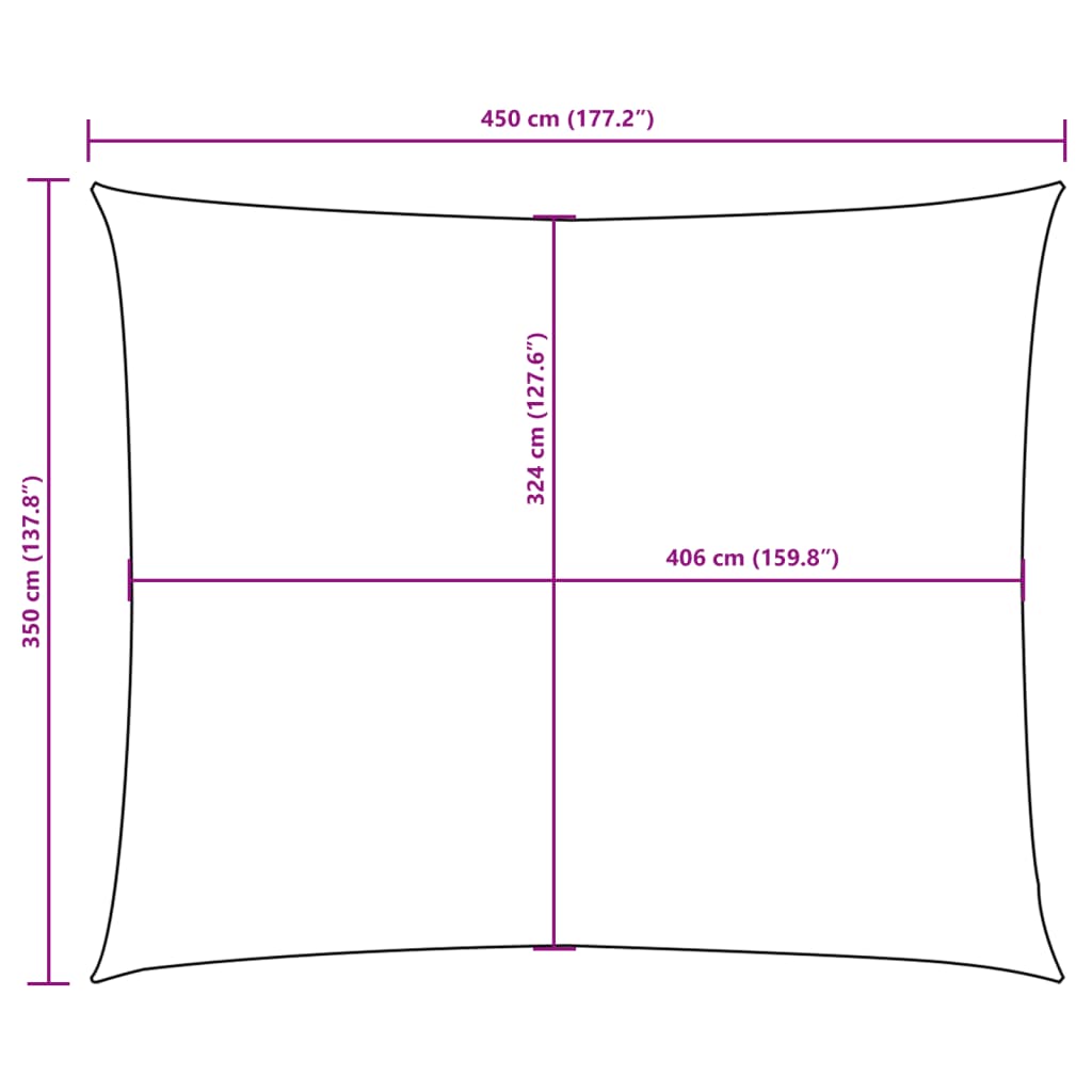 Parasole a Vela in Tessuto Oxford Rettangolare 3,5x4,5m Marrone