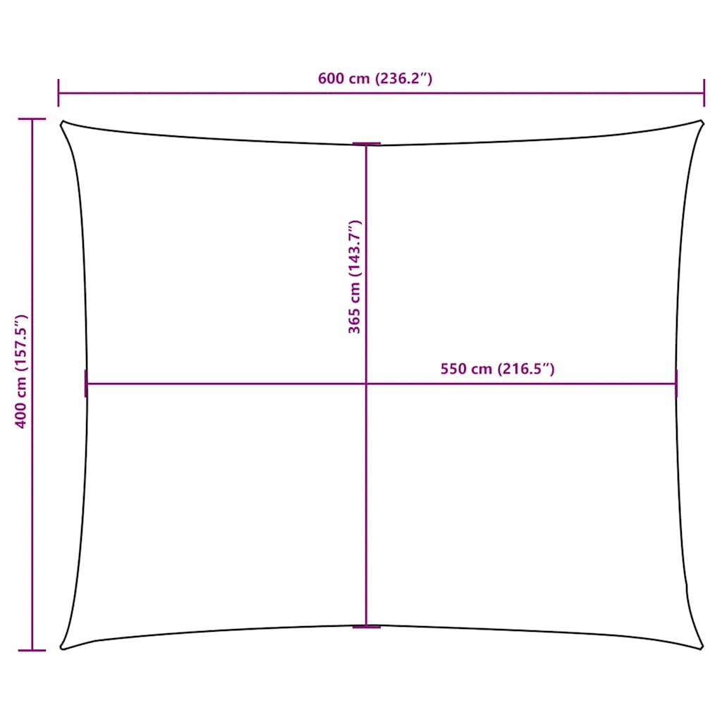 Parasole a Vela Oxford Rettangolare 4x6 m Marrone