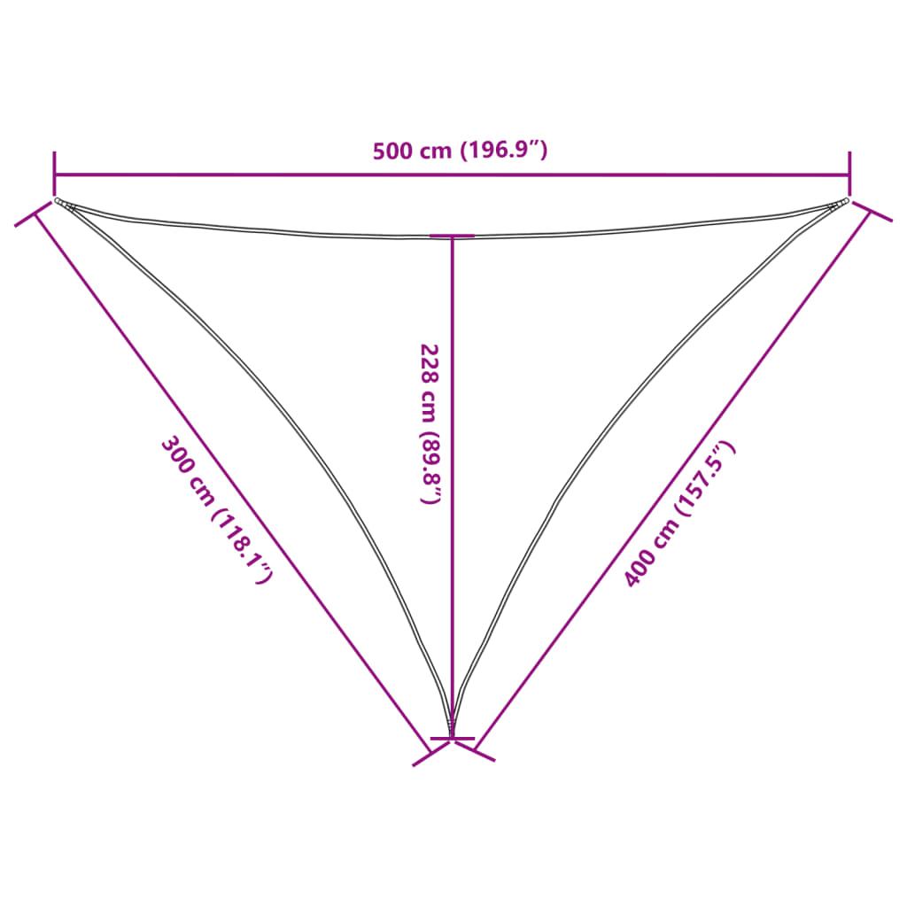 Parasole a Vela Oxford Triangolare 3x4x5 m Marrone