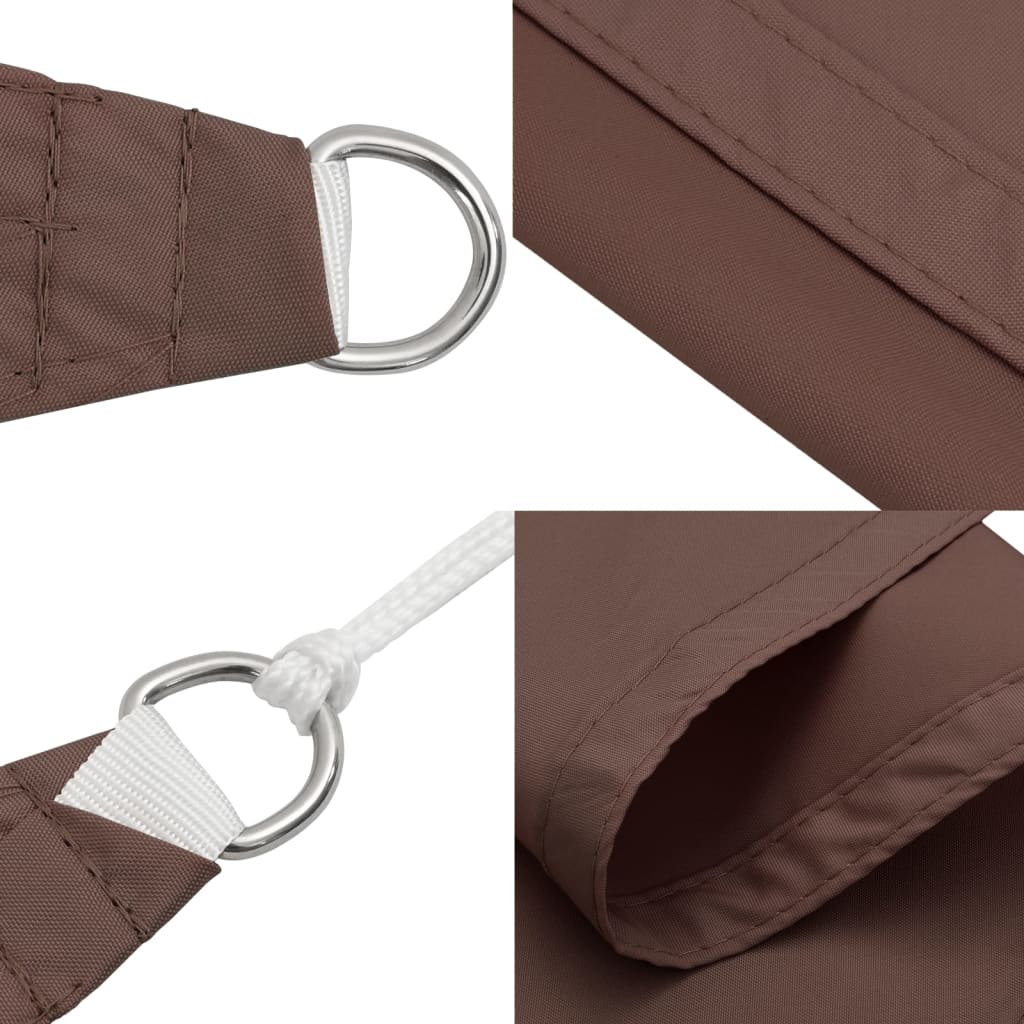 Parasole a Vela Oxford Triangolare 5x5x6 m Marrone