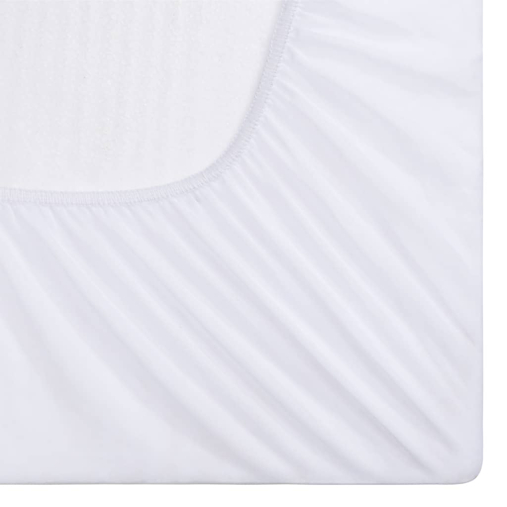 Lenzuola con Angoli Impermeabili 2 pz Cotone 80x200 cm Bianco