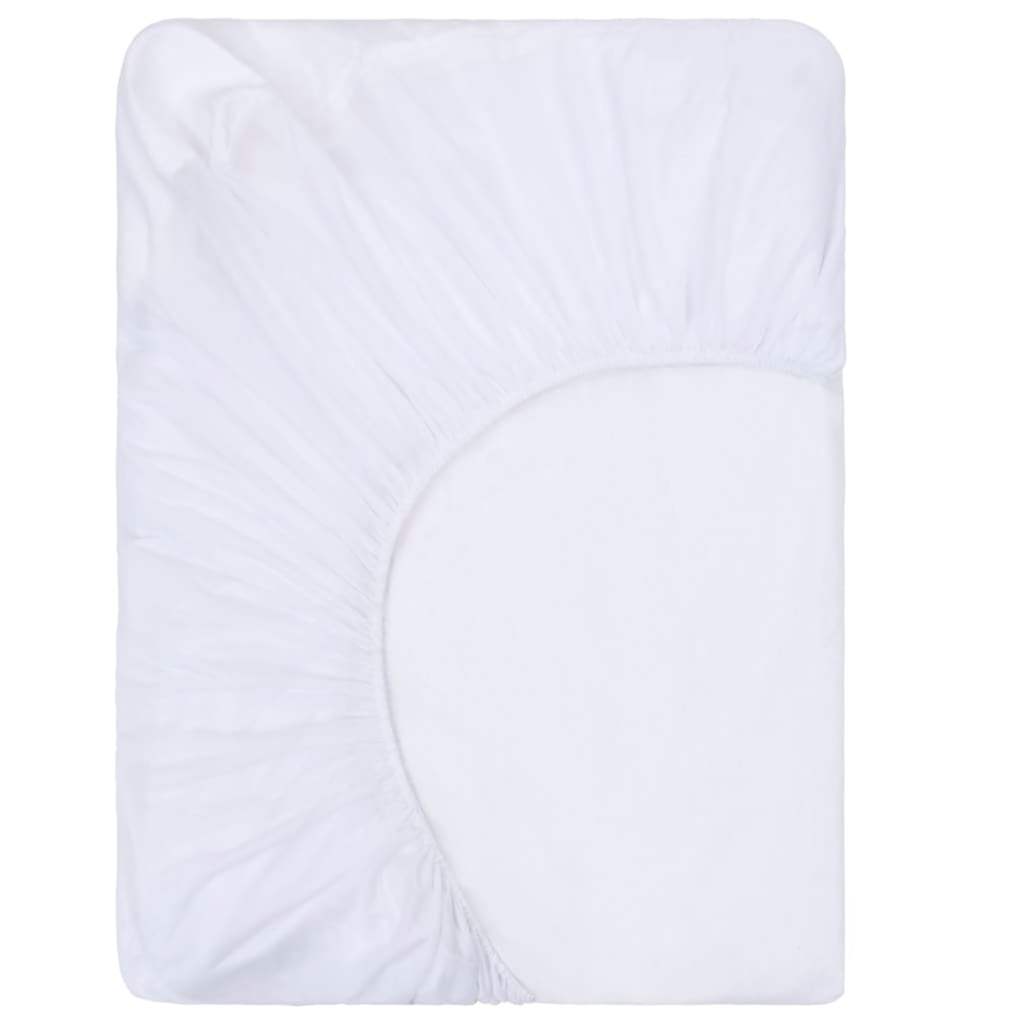 Lenzuola con Angoli Impermeabili 2 pz Cotone 200x200 cm Bianco