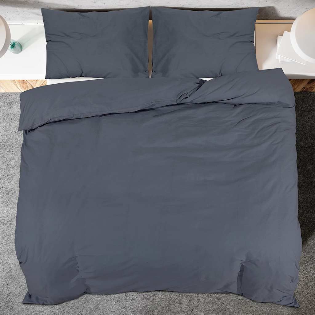 Set Copripiumino Antracite 155x220 cm in Microfibra Leggera