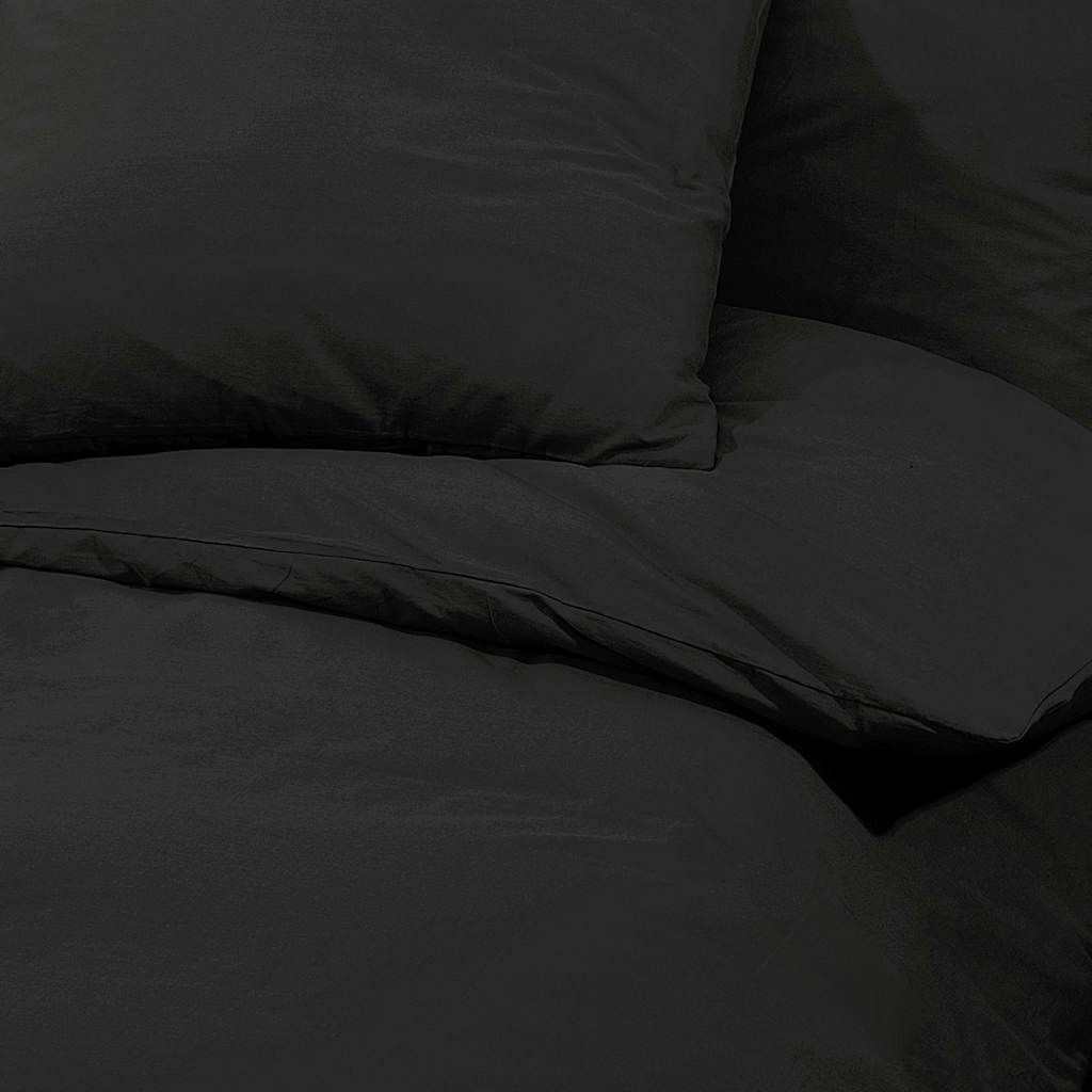 Set Copripiumino Nero 140x200 cm in Microfibra Leggera