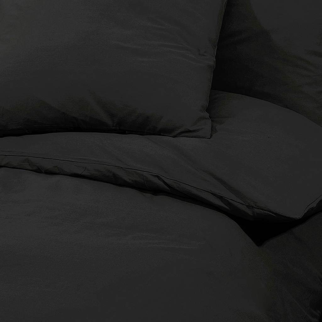 Set Copripiumino Nero 220x240 cm in Microfibra Leggera