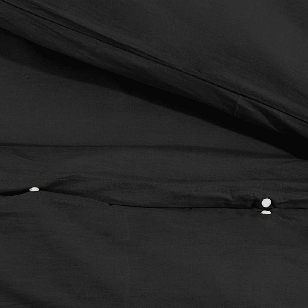 Set Copripiumino Nero 220x240 cm in Microfibra Leggera