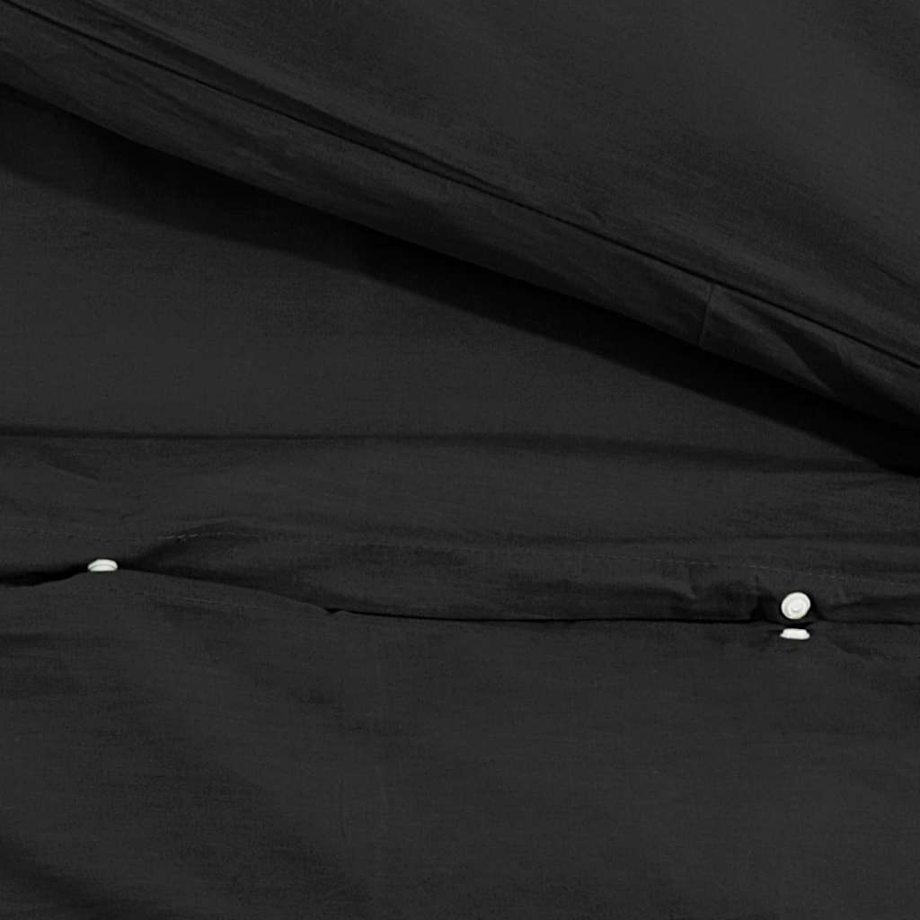 Set Copripiumino Nero 260x240 cm in Microfibra Leggera