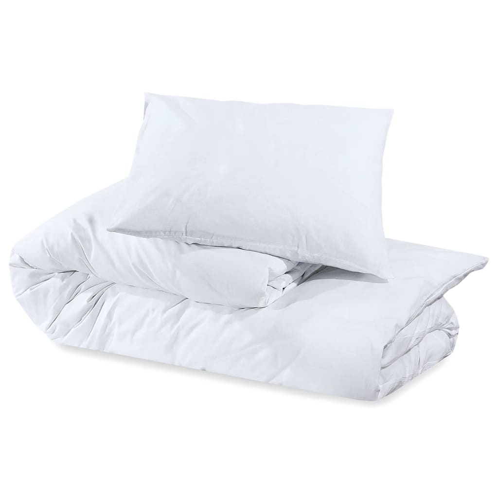Set Copripiumino Bianco 240x220 cm in Microfibra Leggera