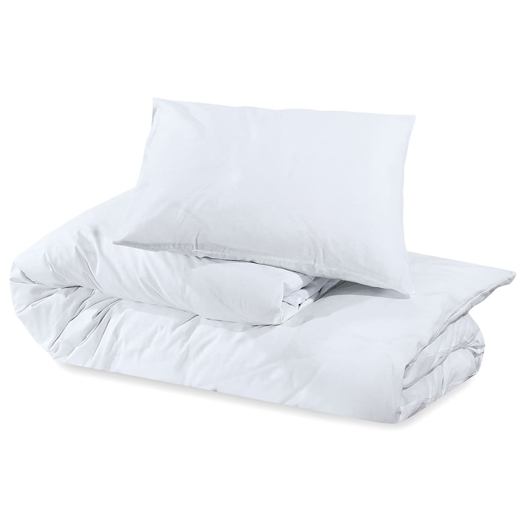 Set Copripiumino Bianco 135x200 cm in Microfibra Leggera