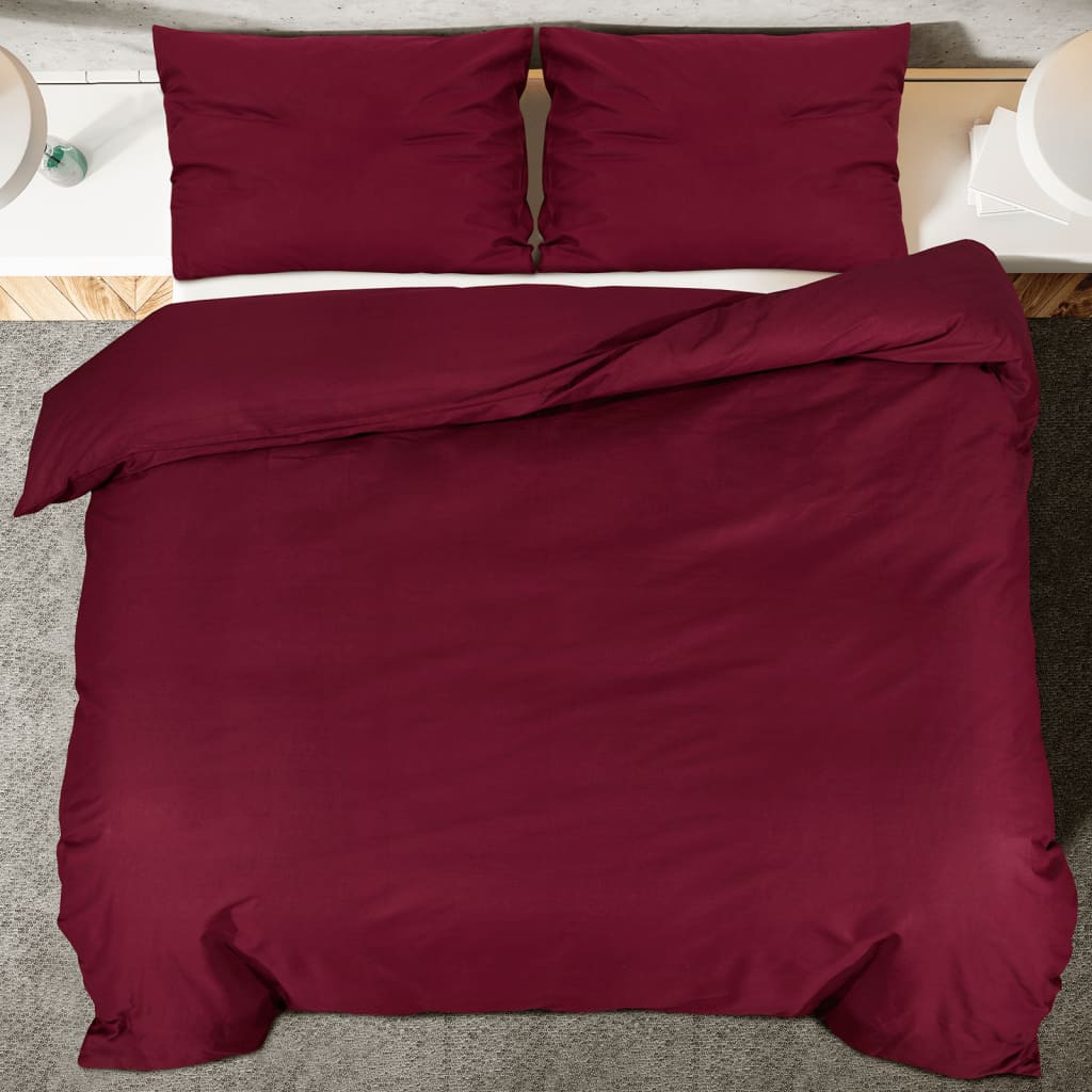 Set Copripiumino Bordeaux 140x200 cm in Microfibra Leggera