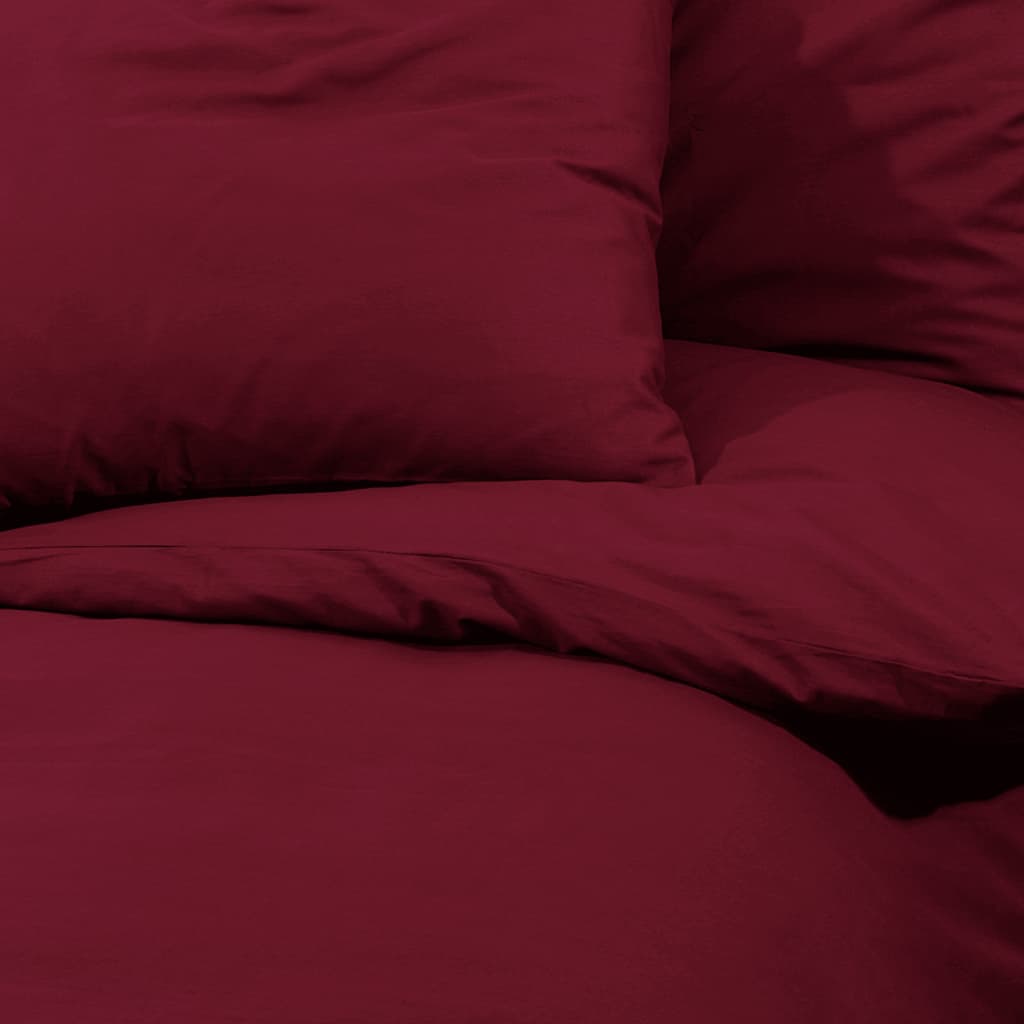 Set Copripiumino Bordeaux 140x200 cm in Microfibra Leggera