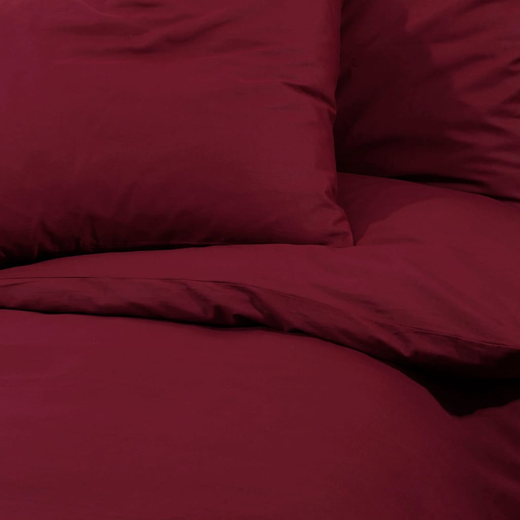 Set Copripiumino Bordeaux 260x240 cm in Microfibra Leggera