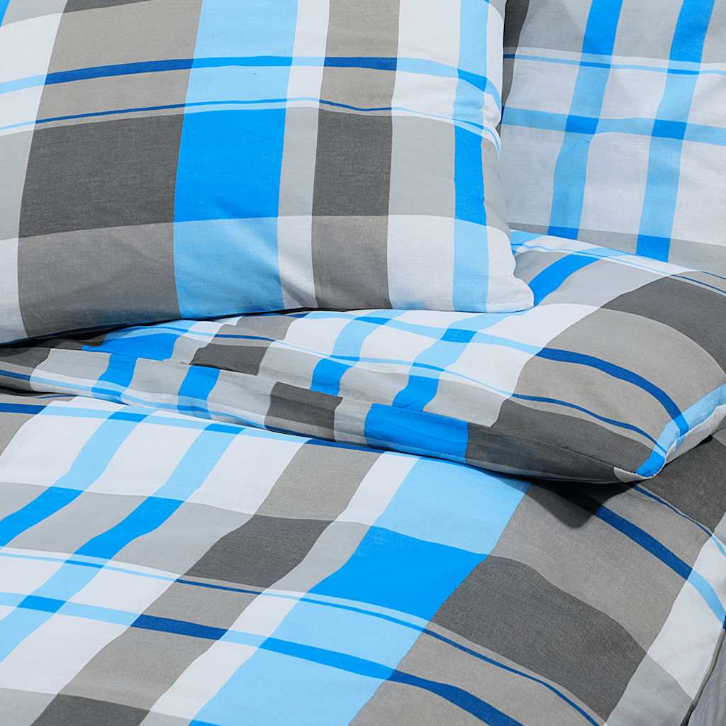 Set Copripiumino Blu e Grigio 260x240 cm in Cotone