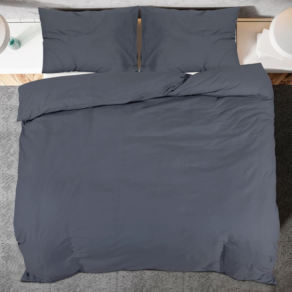 Set Copripiumino Antracite 155x220 cm in Cotone