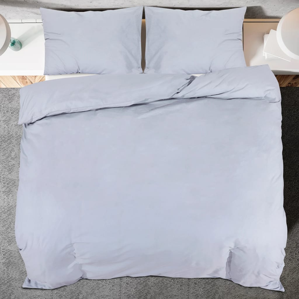 Set Copripiumino Grigio 200x220 cm in Cotone