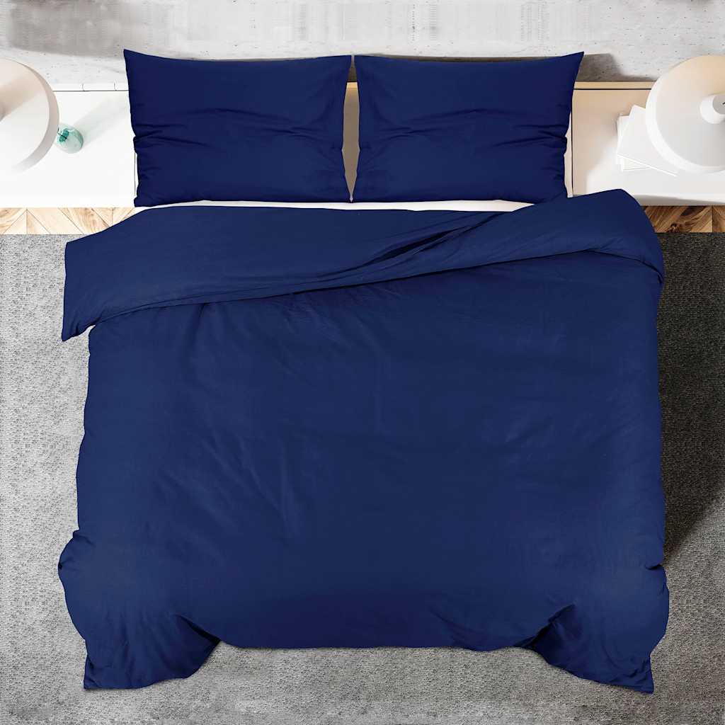 Set Copripiumino Blu Marino 240x220 cm in Cotone