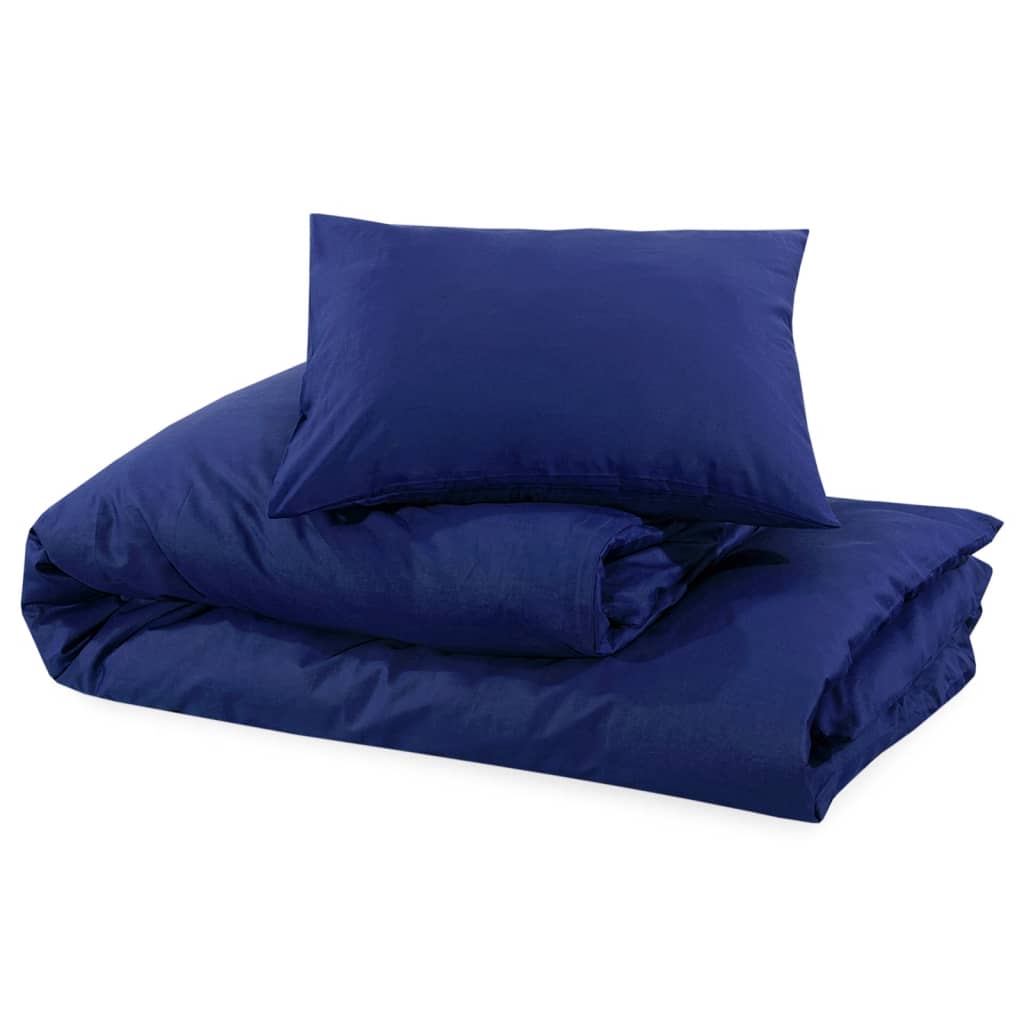 Set Copripiumino Blu Marino 260x240 cm in Cotone