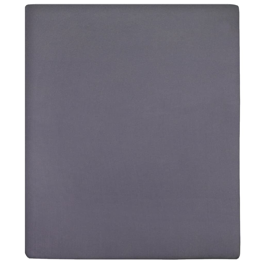 Lenzuola con Angoli Jersey 2 pz Antracite 160x200 cm Cotone