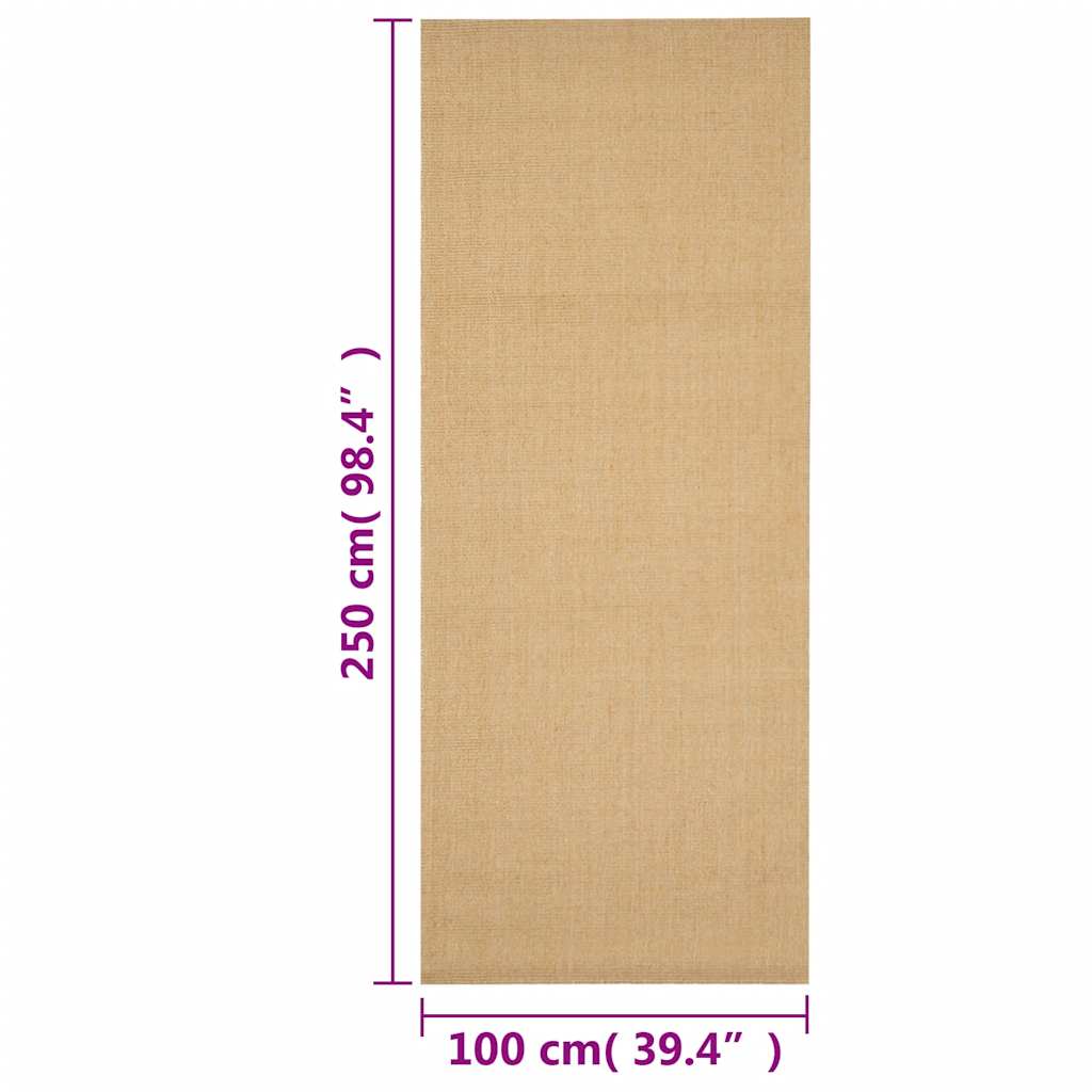 Tappeto in Sisal Naturale 100 x 250 cm