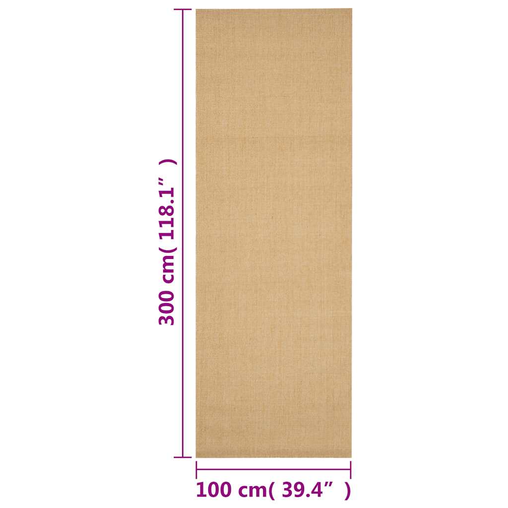 Tappeto in Sisal Naturale 100 x 300 cm