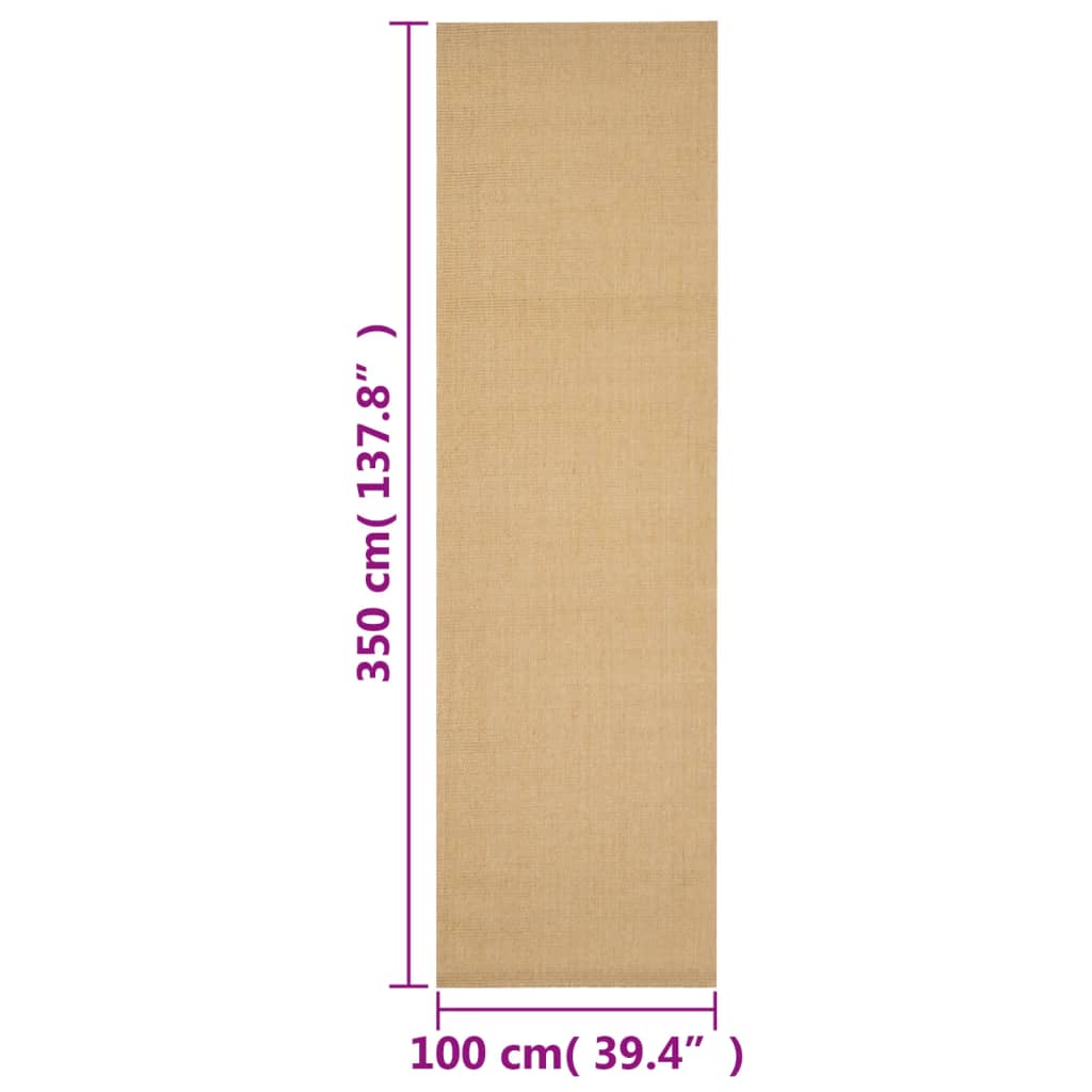 Tappeto in Sisal Naturale 100 x 350 cm