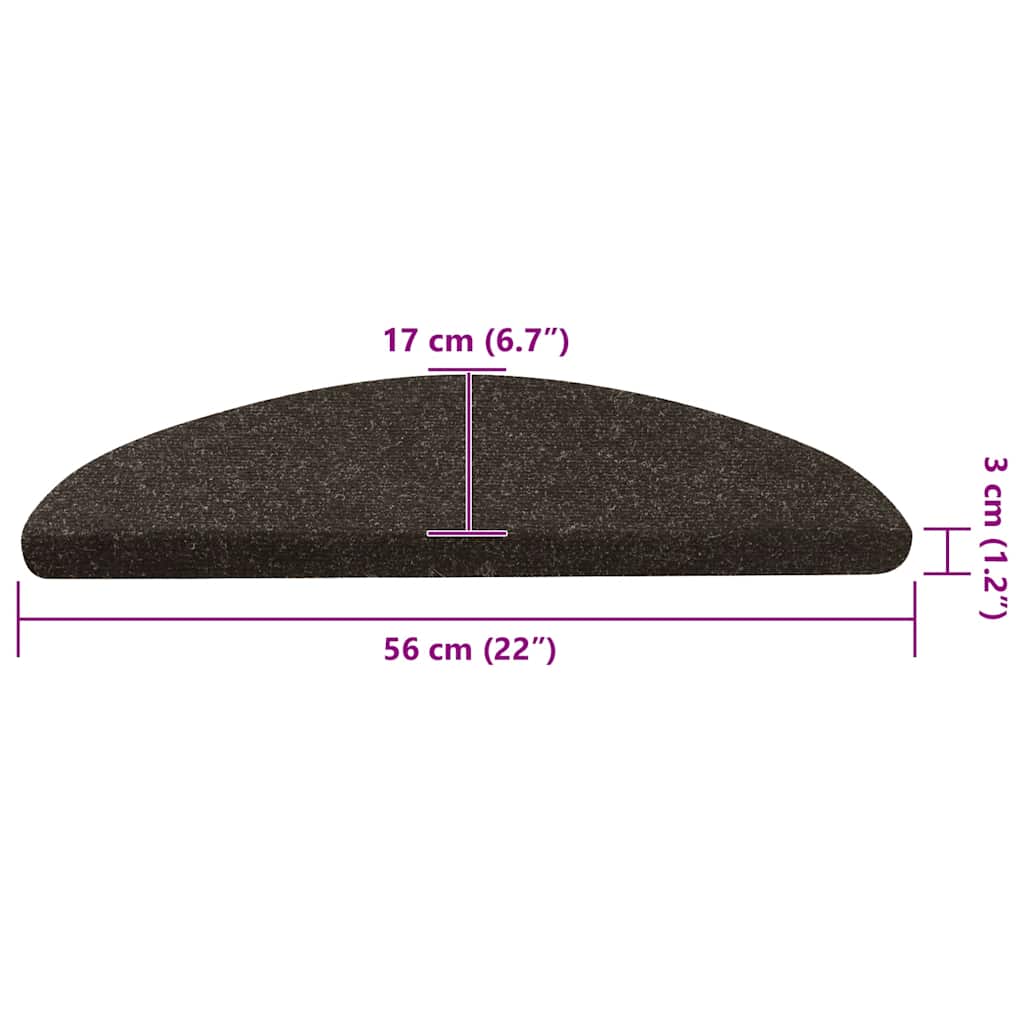 Tappeti Autoadesivi per Scale 15 pz 56x17x3 cm Antracite