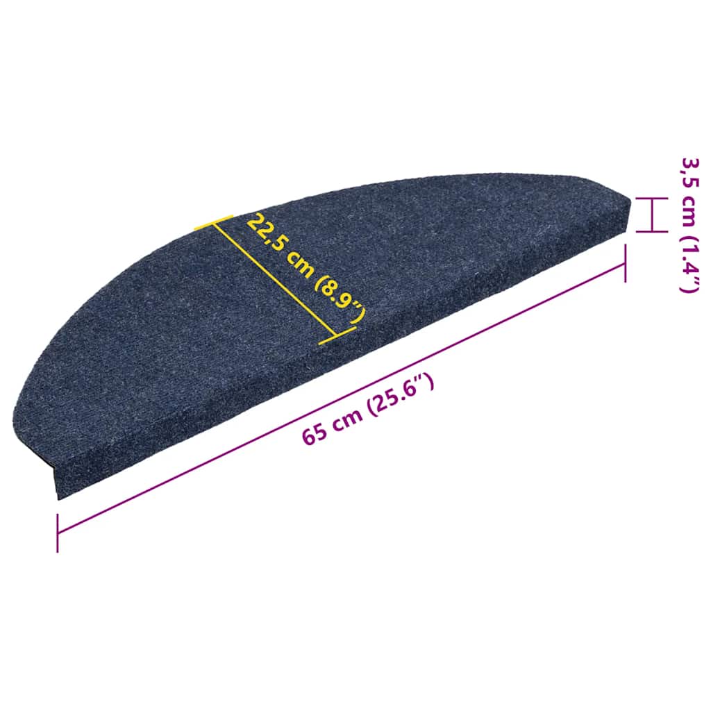 Tappetini Autoadesivi per Scale 15 pz 65x22,5x3,5 cm Blu