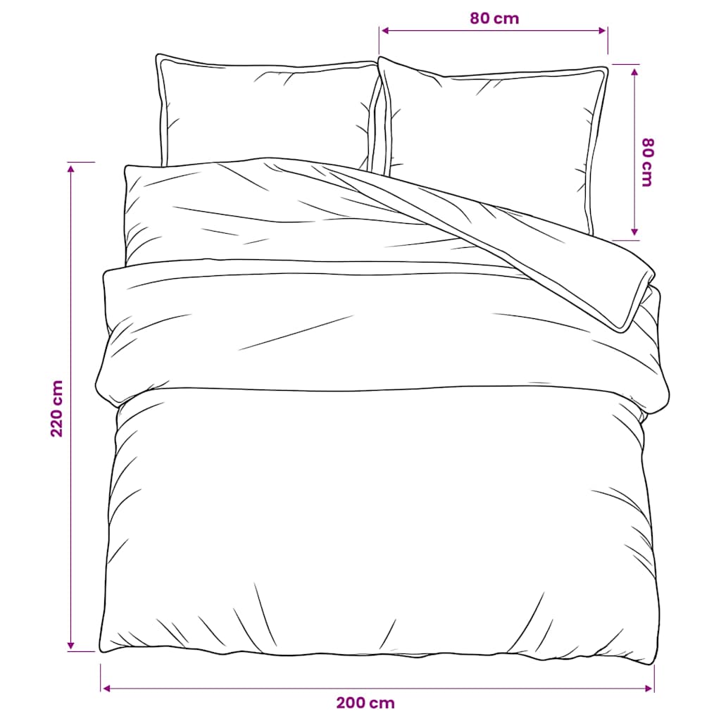 Set Copripiumino Grigio Scuro 200x220 cm in Cotone