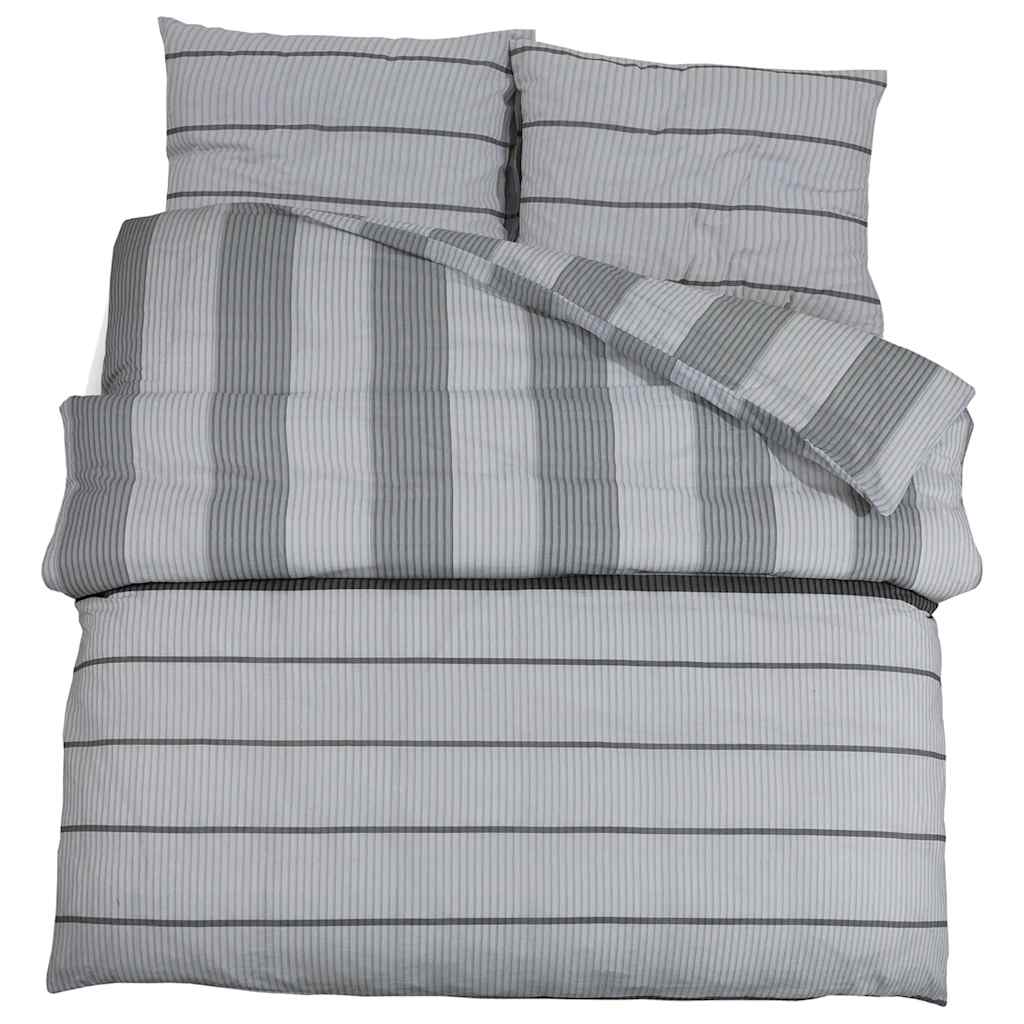 Set Copripiumino Grigio Chiaro 140x200 cm in Cotone