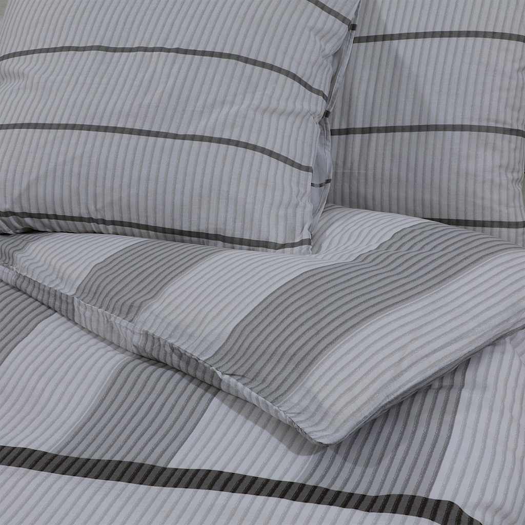 Set Copripiumino Grigio Chiaro 140x200 cm in Cotone