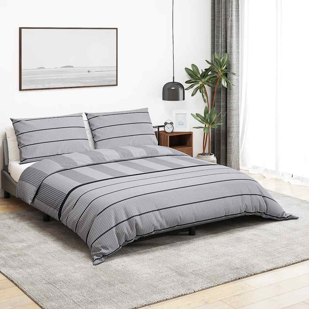 Set Copripiumino Grigio Chiaro 220x240 cm in Cotone