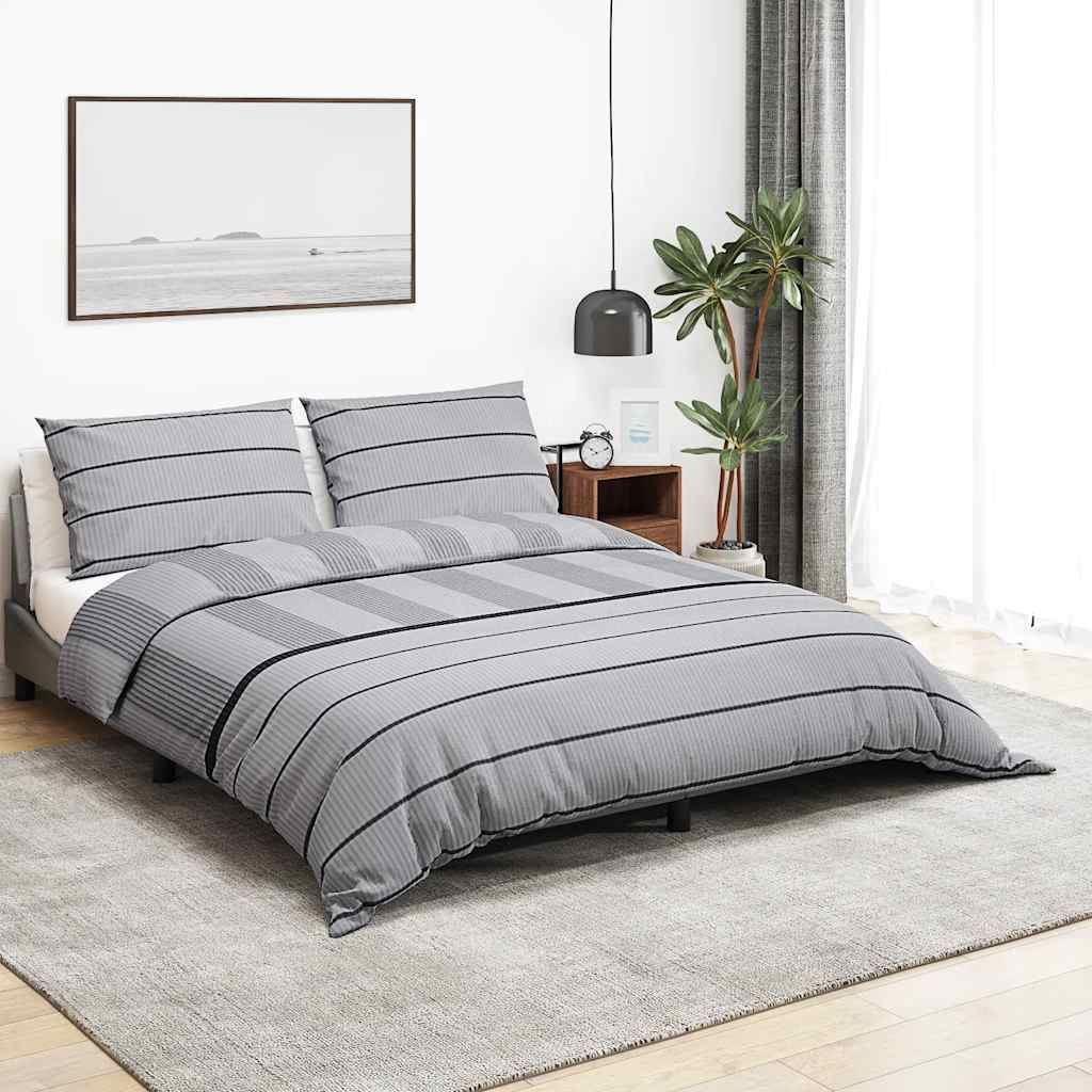 Set Copripiumino Grigio Chiaro 135x200 cm in Cotone