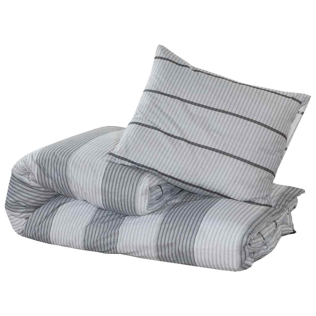 Set Copripiumino Grigio Chiaro 155x220 cm in Cotone